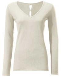 weißer Pullover mit einem V-Ausschnitt von ASHLEY BROOKE by Heine