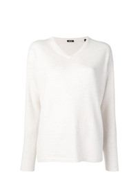 weißer Pullover mit einem V-Ausschnitt von Aspesi