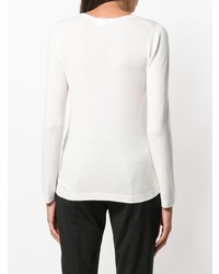 weißer Pullover mit einem V-Ausschnitt von Blanca