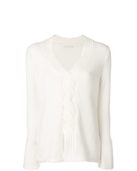 weißer Pullover mit einem V-Ausschnitt von Borgo Asolo