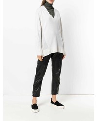 weißer Pullover mit einem V-Ausschnitt von Rag & Bone