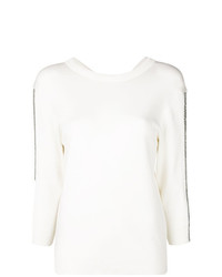 weißer Pullover mit einem V-Ausschnitt von Chloé