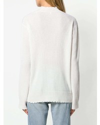 weißer Pullover mit einem V-Ausschnitt von R13