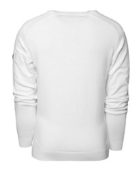 weißer Pullover mit einem V-Ausschnitt von CODE-ZERO