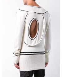 weißer Pullover mit einem V-Ausschnitt von Bmuet(Te)