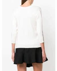 weißer Pullover mit einem V-Ausschnitt von Chloé