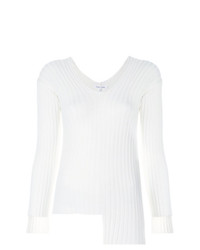 weißer Pullover mit einem V-Ausschnitt von Helmut Lang