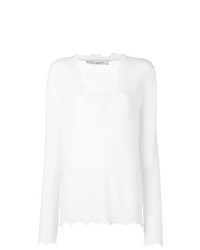 weißer Pullover mit einem V-Ausschnitt von IRO