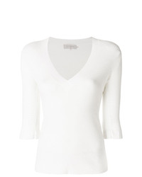weißer Pullover mit einem V-Ausschnitt von L'Autre Chose