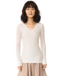 weißer Pullover mit einem V-Ausschnitt von Maiyet
