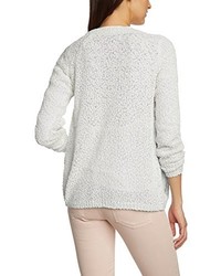 weißer Pullover mit einem V-Ausschnitt von Only