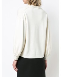 weißer Pullover mit einem V-Ausschnitt von Tibi