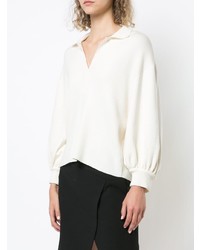 weißer Pullover mit einem V-Ausschnitt von Tibi