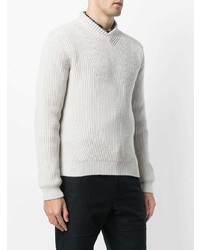 weißer Pullover mit einem V-Ausschnitt von Lanvin