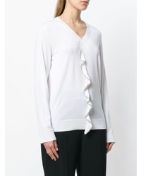weißer Pullover mit einem V-Ausschnitt von Agnona