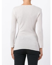 weißer Pullover mit einem V-Ausschnitt von Liska