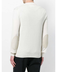 weißer Pullover mit einem V-Ausschnitt von Maison Margiela