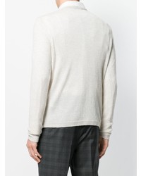 weißer Pullover mit einem V-Ausschnitt von Etro
