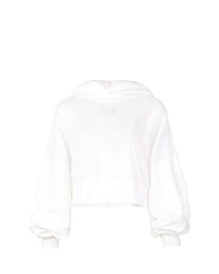 weißer Pullover mit einer Kapuze aus Netzstoff von Amiri