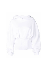 weißer Pullover mit einer Kapuze von Amiri