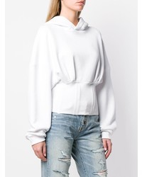 weißer Pullover mit einer Kapuze von Amiri