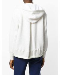 weißer Pullover mit einer Kapuze von Sacai