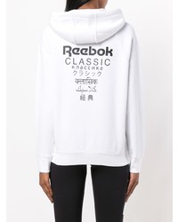 weißer Pullover mit einer Kapuze von Reebok