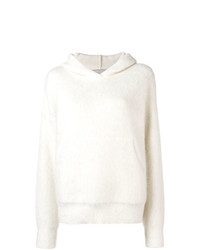weißer Pullover mit einer Kapuze von Laneus