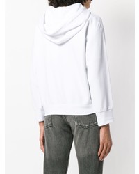 weißer Pullover mit einer Kapuze von Helmut Lang