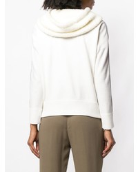 weißer Pullover mit einer Kapuze von Fabiana Filippi