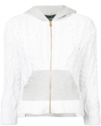 weißer Pullover mit einer Kapuze von Moschino