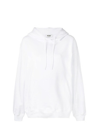 weißer Pullover mit einer Kapuze von MSGM