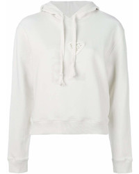 weißer Pullover mit einer Kapuze von Saint Laurent