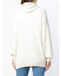 weißer Pullover mit einer Kapuze von Loewe