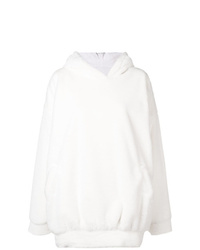 weißer Pullover mit einer Kapuze von Styland