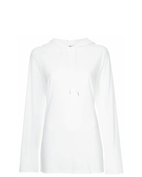 weißer Pullover mit einer Kapuze von T by Alexander Wang