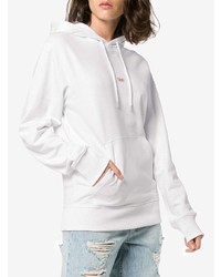 weißer Pullover mit einer Kapuze von Helmut Lang