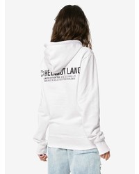 weißer Pullover mit einer Kapuze von Helmut Lang