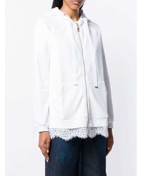 weißer Pullover mit einer Kapuze von Twin-Set