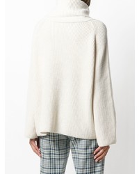 weißer Pullover mit einer weiten Rollkragen von Max Mara