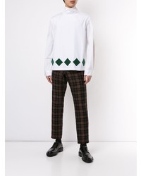 weißer Rollkragenpullover mit Argyle-Muster von Namacheko