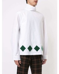 weißer Rollkragenpullover mit Argyle-Muster von Namacheko