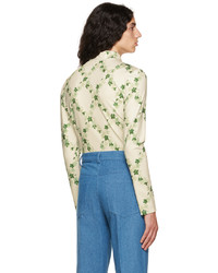 weißer Rollkragenpullover mit Blumenmuster von Tanner Fletcher