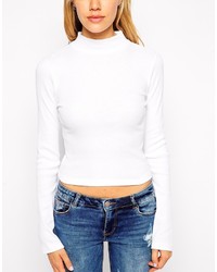 weißer Rollkragenpullover von Asos