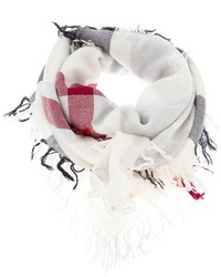 weißer Schal mit Schottenmuster von Burberry