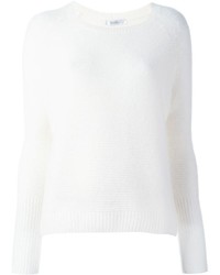weißer Seide Pullover mit einem Rundhalsausschnitt von Max Mara