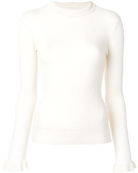 weißer Seide Pullover mit einem Rundhalsausschnitt von RED Valentino