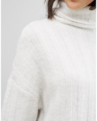 weißer Strick Oversize Pullover von Selected