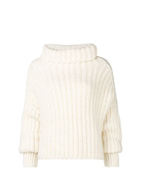 weißer Strick Oversize Pullover von Maison Flaneur