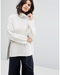 weißer Strick Oversize Pullover von Selected